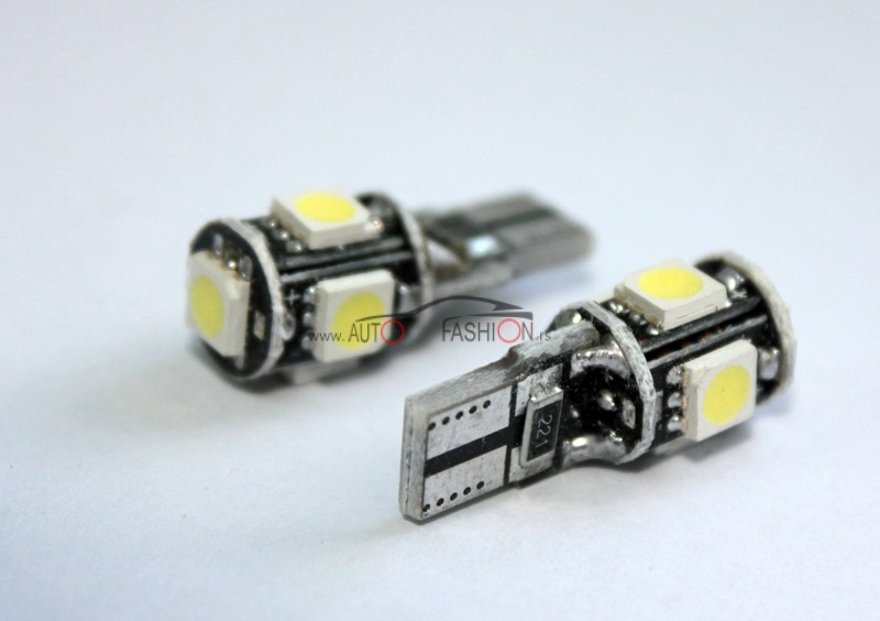 LED sijalica T10 W5W 5 smd CANBUS