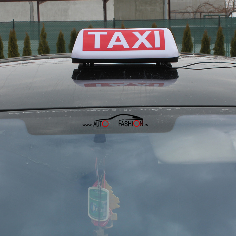 TAXI tabla XXL BELA sa led sijalicama