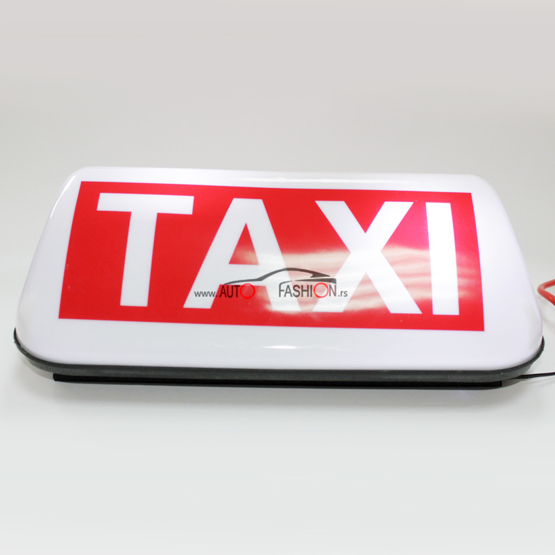 TAXI tabla XXL BELA sa led sijalicama