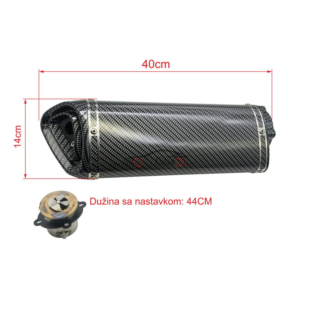 Auspuh lonac prohrom za motor KARBON 44cm