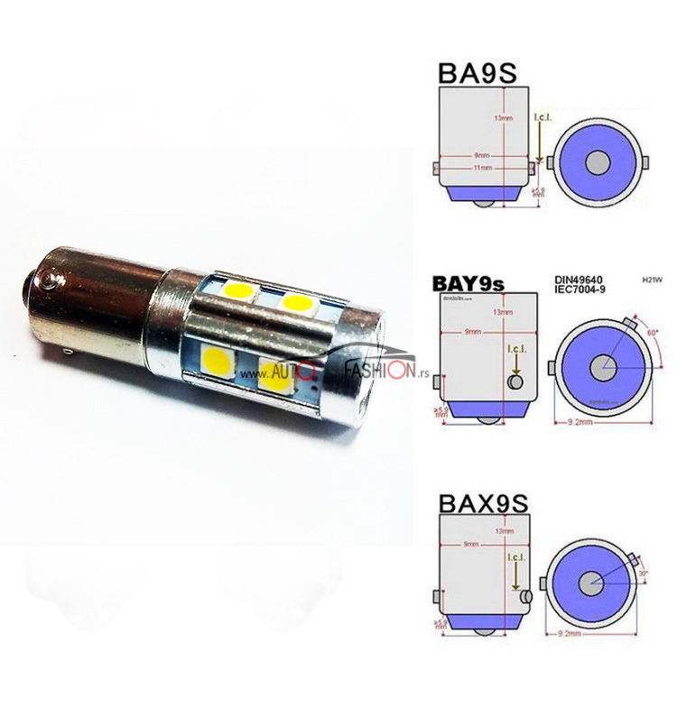 LED sijalica BAX9S CANBUS 9 smd