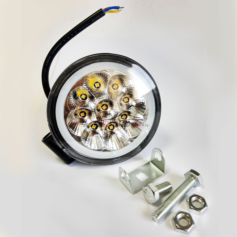 LED FAR Radni 27W 9-60V krug + Angel eye