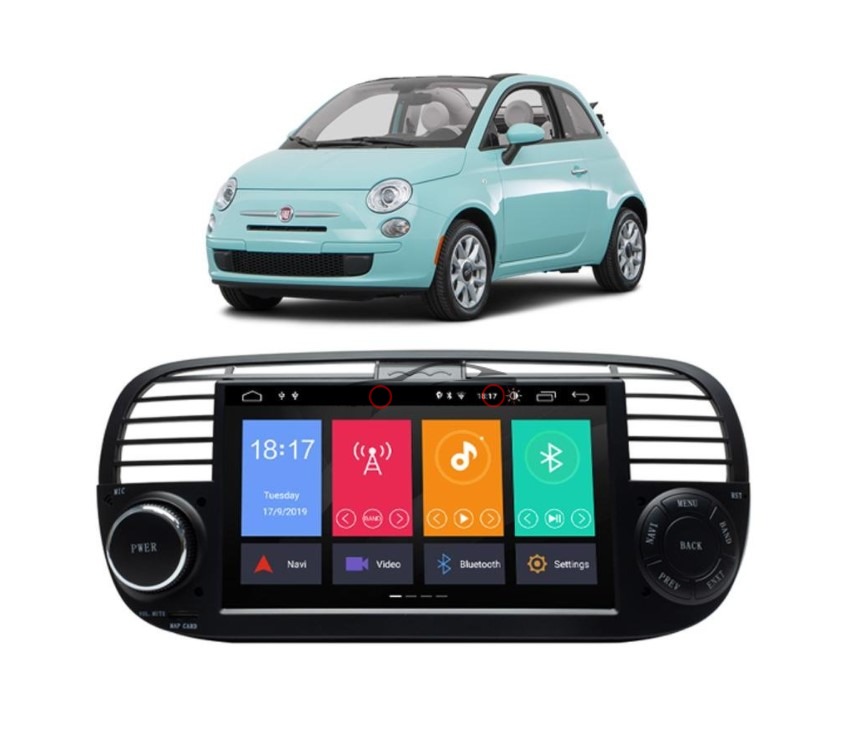 Multimedija Fiat 500 crna Android 7″