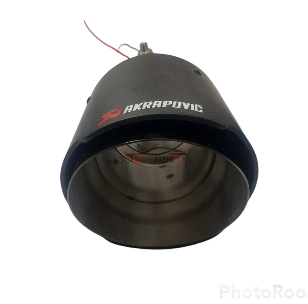 Nastavak auspuha prohrom AKRAPOVIČ karbon ZGLOBNI 105mm LED crveno