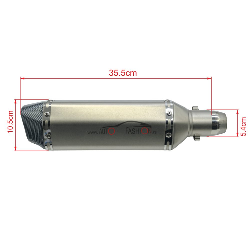 Auspuh za motor AKRAPOVIĆ silver mat / karbon 38cm – REPLIKA