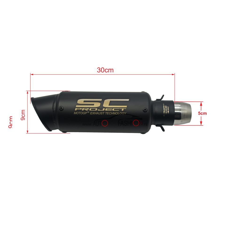 Auspuh lonac prohrom za motor SC PROJECT crni