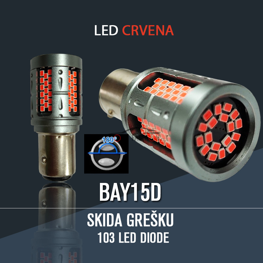 LED sijalica BAY15D CANBUS 103 smd KOMAD – CRVENA