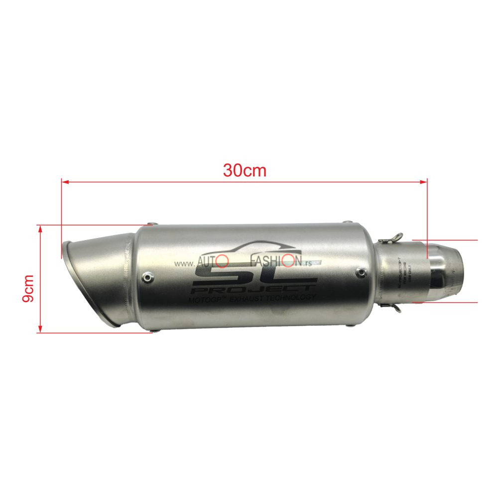 Auspuh za motor SC PROJECT silver mat 30cm – replika