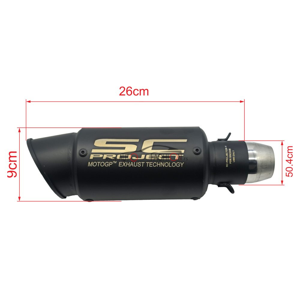 Auspuh za motor SC PROJECT KRAĆI crni mat 26cm – replika