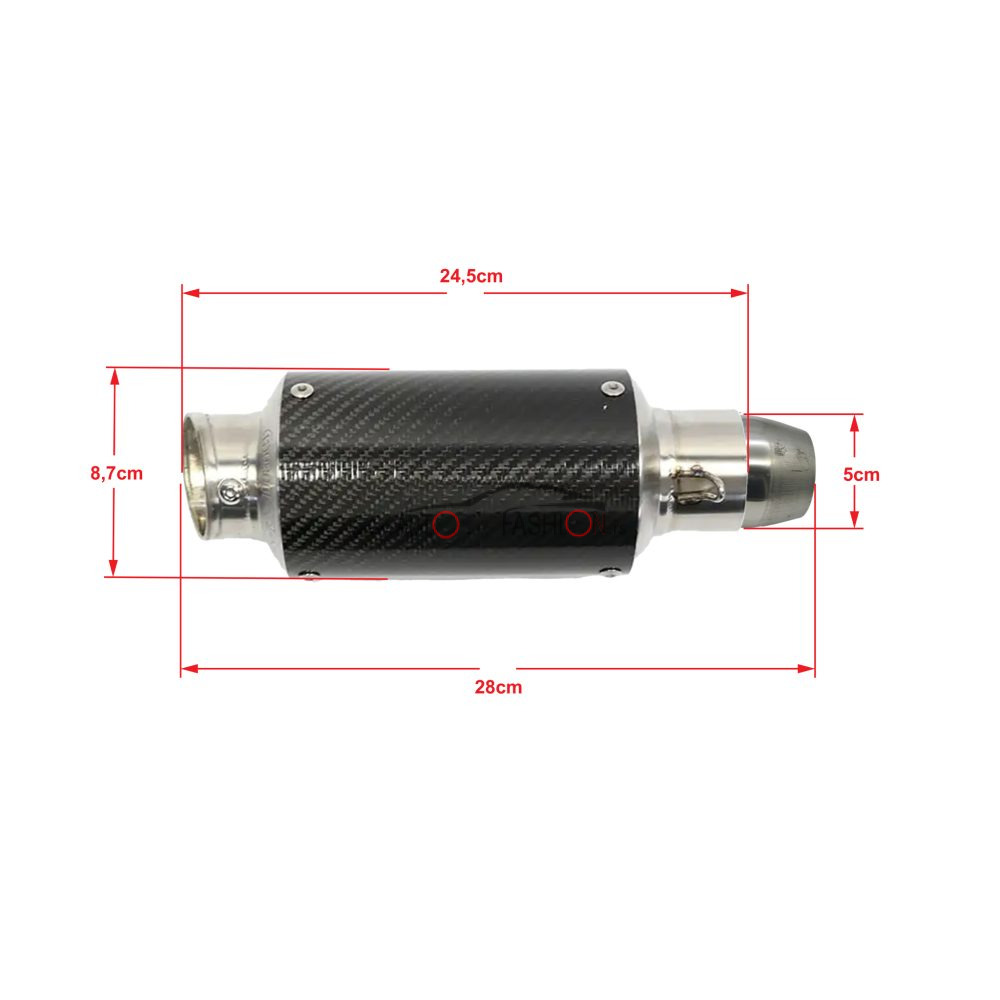 Auspuh lonac prohrom za motor SQ Karbon 24.5cm
