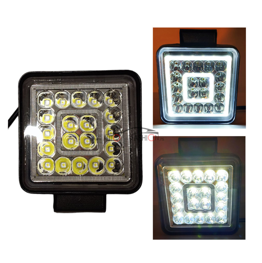 LED radni far DUGO I KRATKO 36-48W 12V-24V cetvrtasti