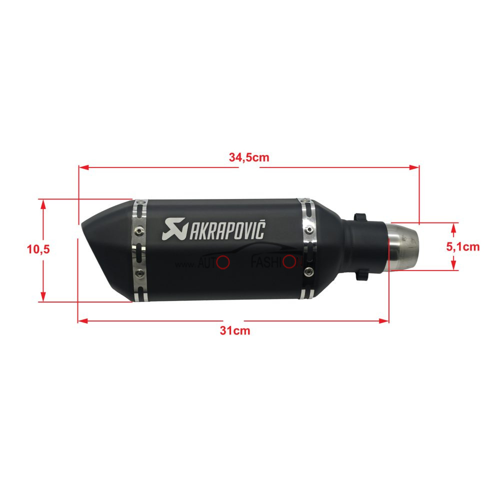 Auspuh za motor AKRAPOVIČ crni replika 31cm
