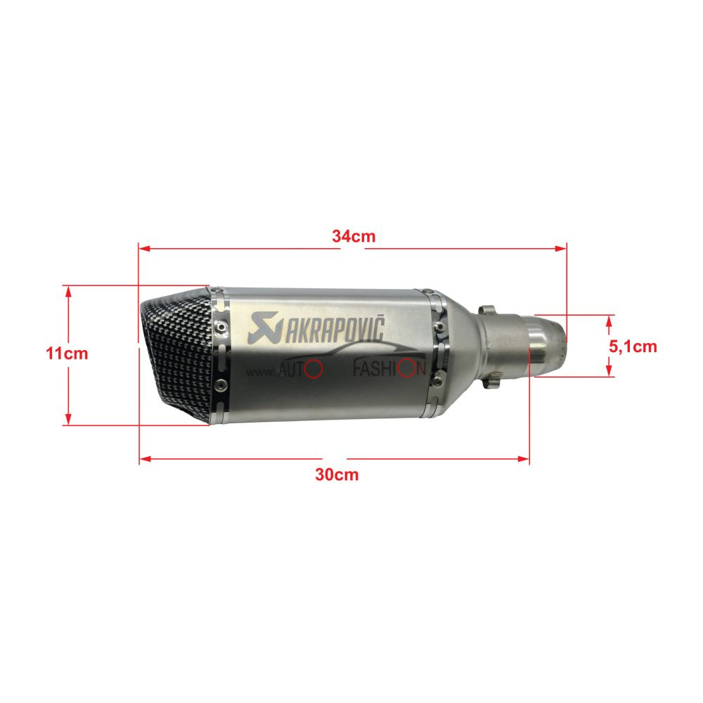 Auspuh za motor AKRAPOVIČ karbon sivi replika 30cm