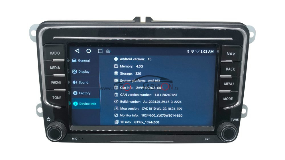 VW Multimedija Android 4gb 32gb CARPLAY DSP