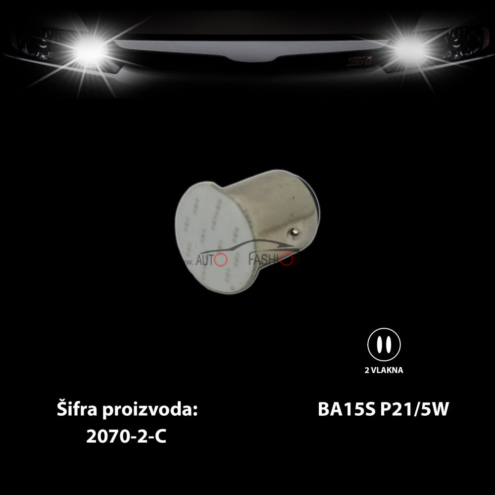 LED sijalica BA15S P21/5W COB CRVENA