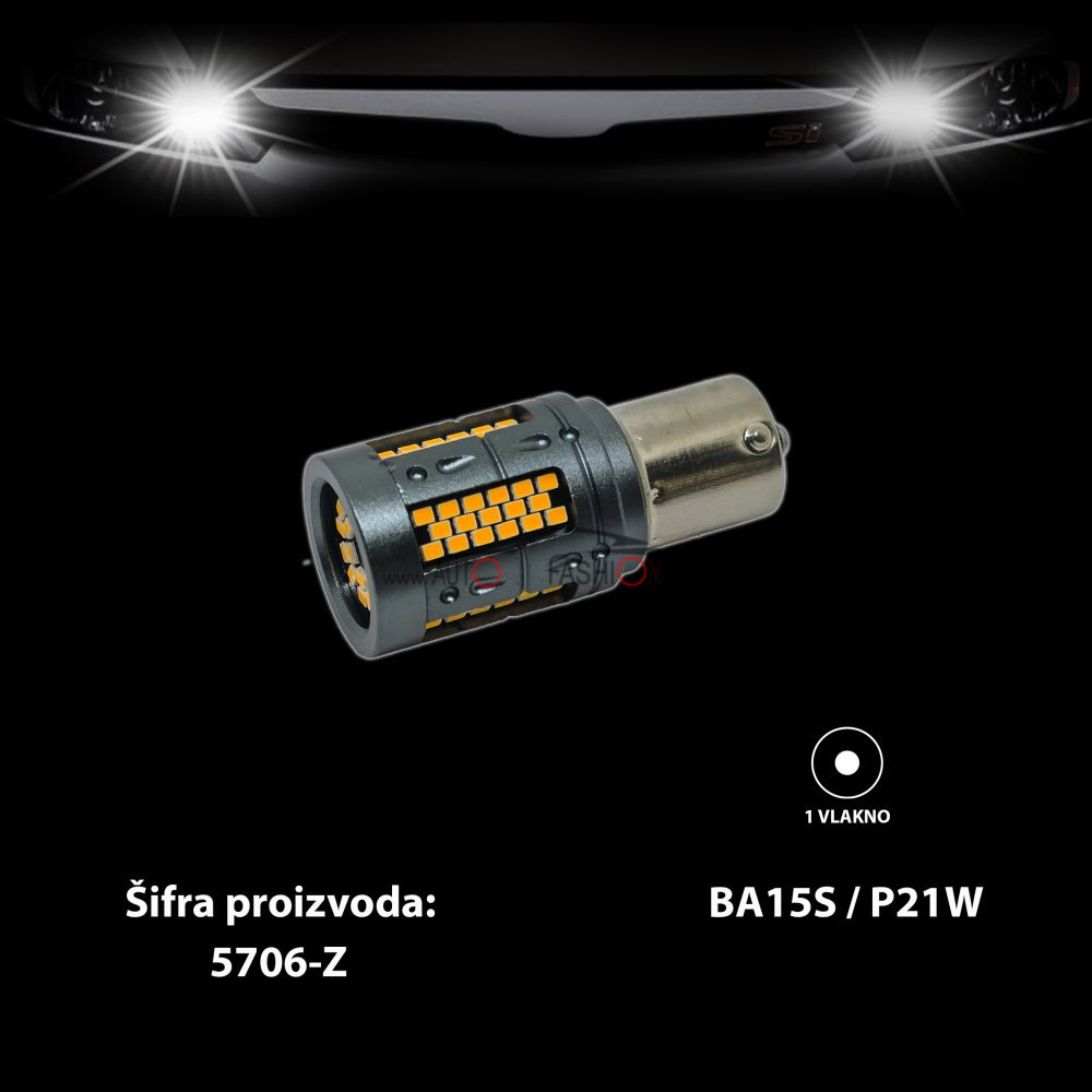 LED sijalica BA15S CANBUS 103 smd KOMAD – ŽUTA